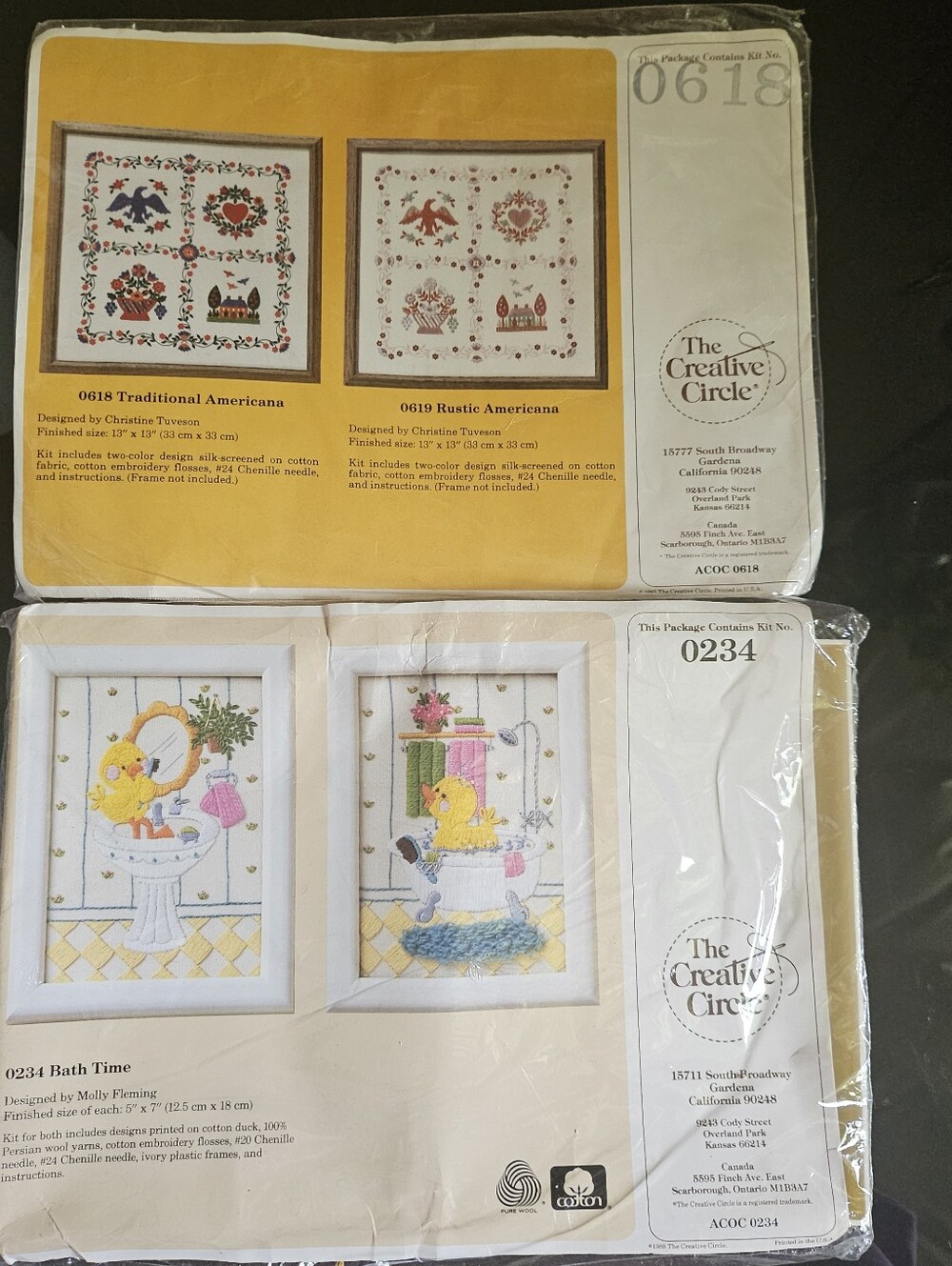 The Creative Circle Bath Time Traditional Americana Embroidery Crewel Kit Ducks